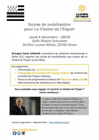 Soirée de mobilisation pour La Chaîne de l'Espoir à Dinan