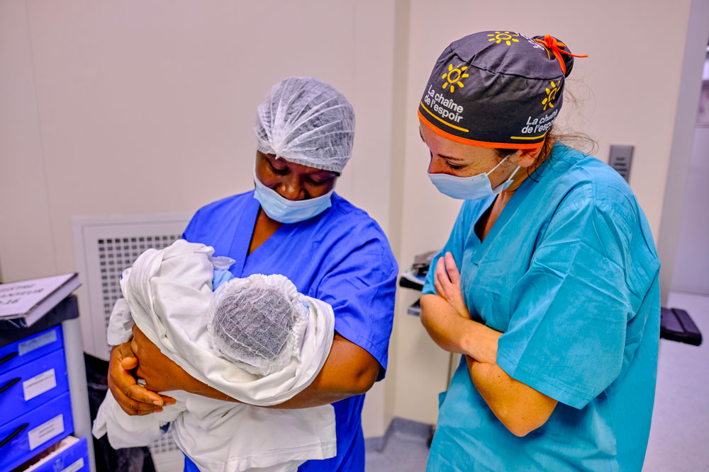 A baby at the Bingerville maternity hospital