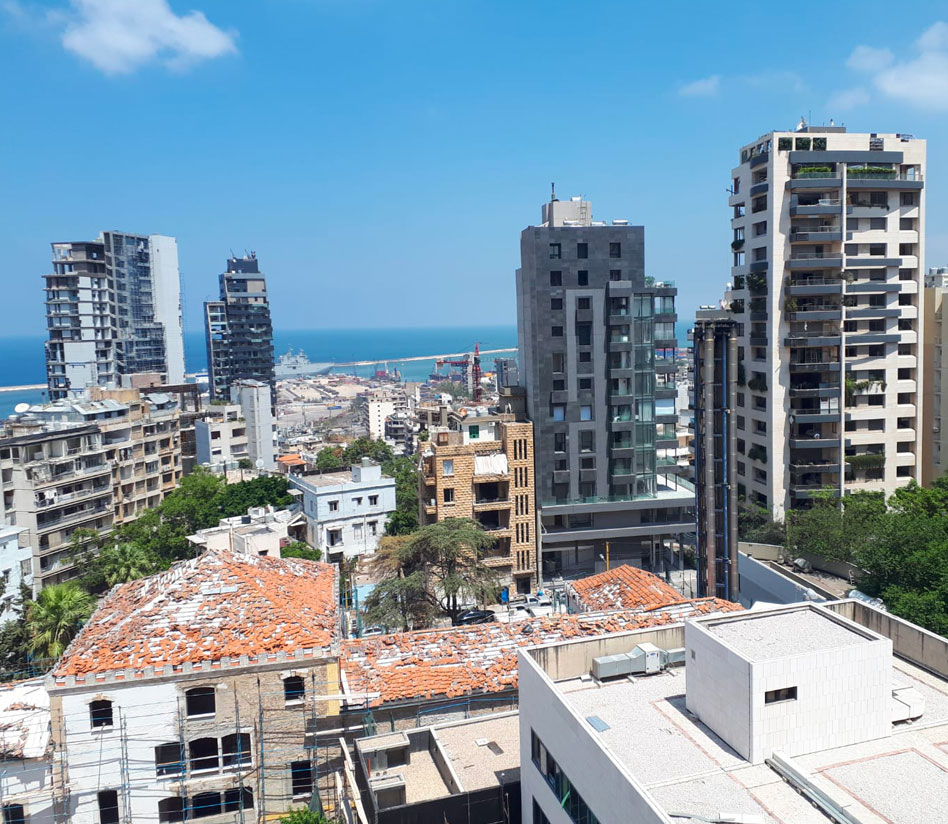 Immeubles détruits par les explosions au port de Beyrouth