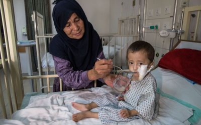 Enfant accueilli dans l'unité de malnutrition de l'IMFE à Kaboul en Afghanistan